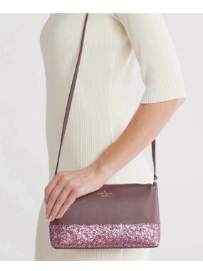 Kate Spade NWT Burgundy Glitter Shoulder Bag